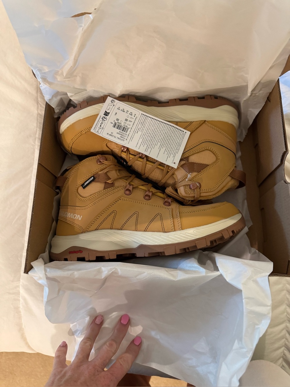 Solomon’s Hiking Boots Women's Athletic Shoes in Taffy/Almond Milk/Rawhide